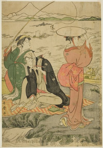 Łowienie ryb w Iwaya, Enoshima autorstwa Kitagawa Utamaro