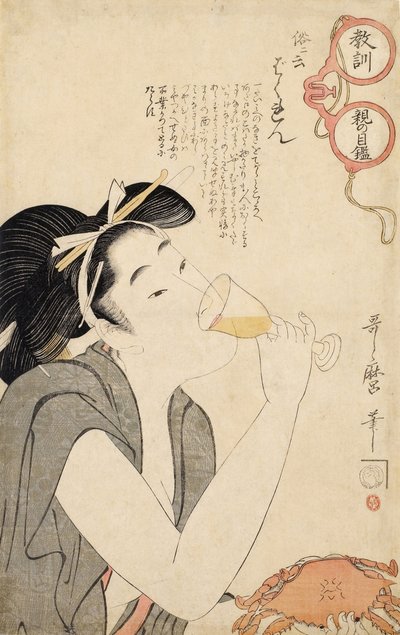 Z cyklu Rodzice Moralizujący spektakl, 1802 autorstwa Kitagawa Utamaro