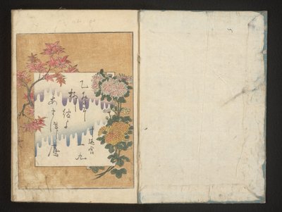 Wiersz z jesiennymi kwiatami autorstwa Kitagawa Utamaro