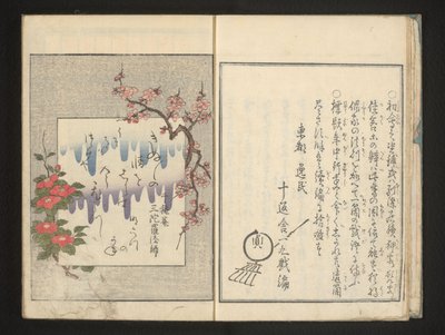 Wiersz z wiosennymi kwiatami autorstwa Kitagawa Utamaro