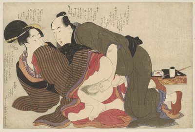 Żonaty i wdowa Negai no itoguchi (tytuł serii) autorstwa Kitagawa Utamaro