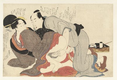 Żonaty i wdowa Negai no itoguchi (tytuł serii) autorstwa Kitagawa Utamaro