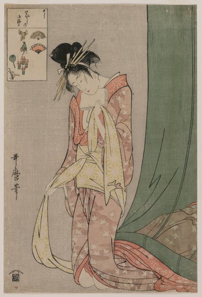 Hanaōgi z Ōgiya z serii Picture Puzzles autorstwa Kitagawa Utamaro