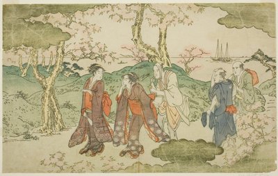 Góra Goten, z ilustrowanej książki „Posąg Fugen (Fugen-zo)” autorstwa Kitagawa Utamaro