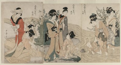 Musashi, Omi, Yamashiro, Propozycja d Settsu P Rovinse s. ... ... , C. 1804. autorstwa Kitagawa Utamaro