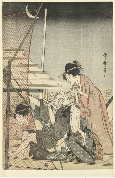 Wędkarstwo nocne autorstwa Kitagawa Utamaro