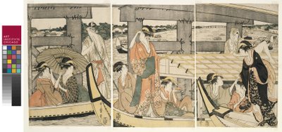 Na górze i pod mostem Ryogoku autorstwa Kitagawa Utamaro