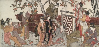 Zbieracze persymonów autorstwa Kitagawa Utamaro