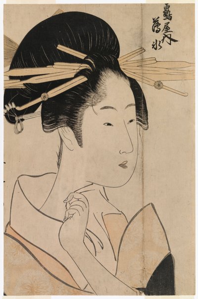 Portret gejszy z herbaciarni Uyo autorstwa Kitagawa Utamaro