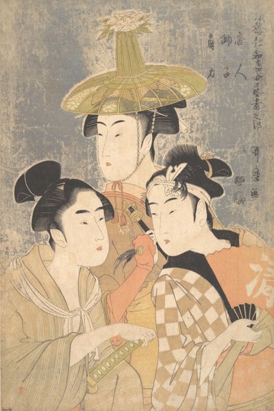 Seiro Niwaka Female Geisha Club i Jin Shishisu. 1791. autorstwa Kitagawa Utamaro