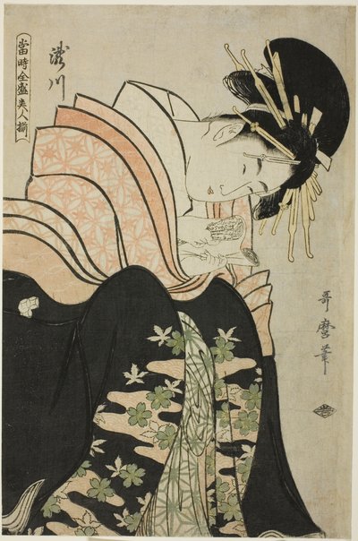 Takigawa, z serii „Array of Supreme Beauties of the Present Day (Toji zensei bijin zoroe)” autorstwa Kitagawa Utamaro