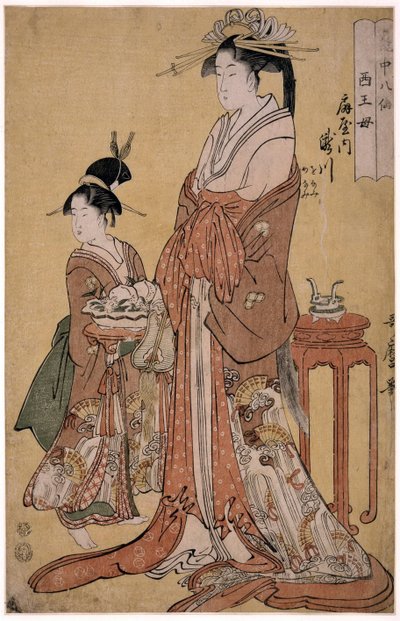 Takigawa z Ogiya Eight z serii Nieśmiertelni w sztuce miłości par Utamaro, Kitagawa (1753-1806) autorstwa Kitagawa Utamaro