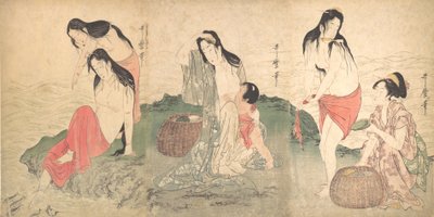 Rybacy Awabi, koniec XVIII i początek XIX wieku. autorstwa Kitagawa Utamaro