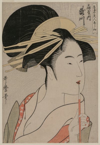 Kurtyzana Takigawa z Ogiyi z serii Wybór pięknych kobiet..., ok. 1930. 1798. autorstwa Kitagawa Utamaro