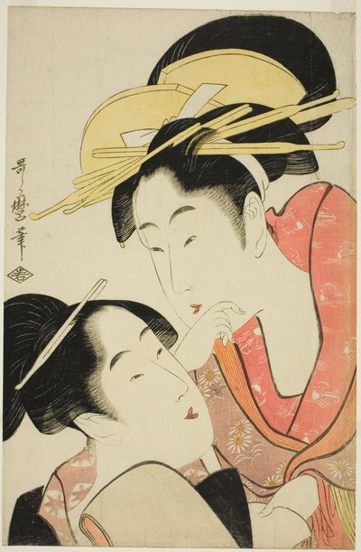 Nawyk krytykowania innych (Ta o soshiru kuse), z serii „Siedem złych nawyków (Nakute nana kuse)” autorstwa Kitagawa Utamaro