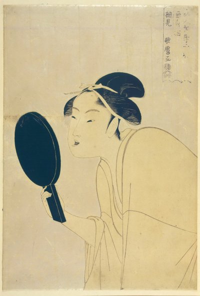 Ciekawy typ, z serii Dziesięć typów w fizjonomicznym studium kobiet, ok. 1792 autorstwa Kitagawa Utamaro
