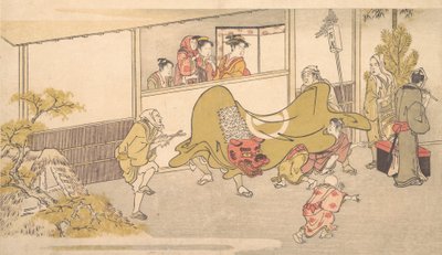 Taniec lwa, 1789. autorstwa Kitagawa Utamaro