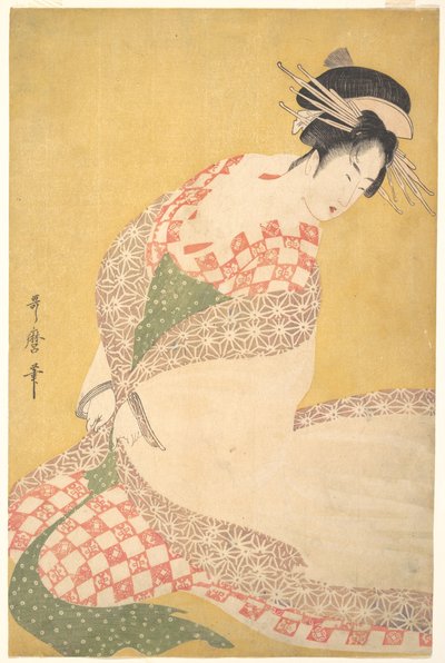 Szata zewnętrzna, ok. 1795 (odbitka drzeworytowa) autorstwa Kitagawa Utamaro