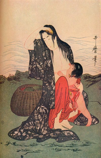Środkowy panel The Pearl Divers, c1797-98, 1936. autorstwa Kitagawa Utamaro