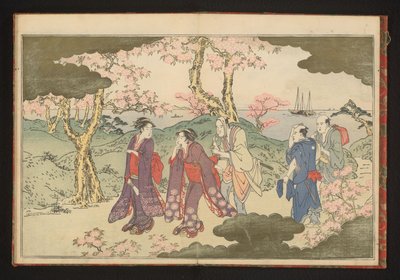 Wzgórza w Gotenyama, Edo, z widokiem na zatokę Edo autorstwa Kitagawa Utamaro