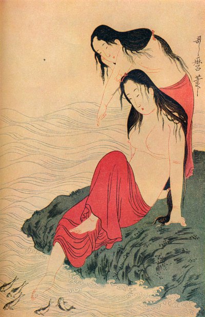 Lewa ręka i ostatni panel tryptyku The Pearl Divers, c1797-98, 1936. autorstwa Kitagawa Utamaro
