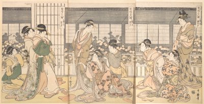 Trzy nietrzeźwe kurtyzany, 1790. autorstwa Kitagawa Utamaro