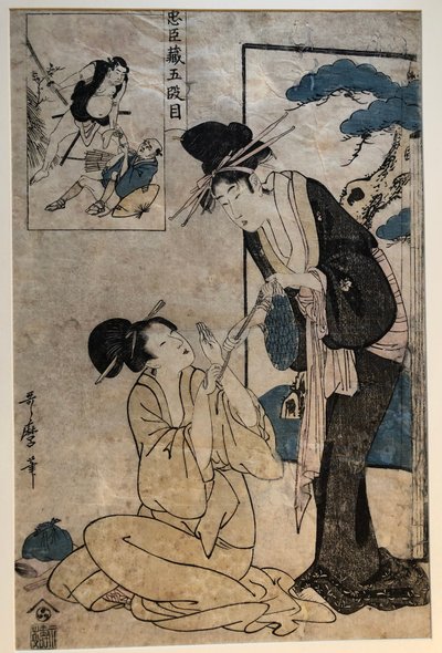 Dwie kobiety w akcie V, z serii Chūshingura autorstwa Kitagawa Utamaro