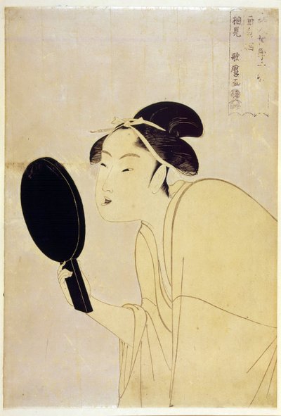 Typ interessant - Ciekawy typ, z serii Dziesięć typów w badaniu Physiognomic Women par Utamaro, Kitagawa (1753-1806), ok. 1792 - Drzeworyt kolorowy, 37,1x24,1 - Kolekcja prywatna autorstwa Kitagawa Utamaro