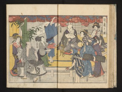 Przygotowania do festiwalu lampionów autorstwa Kitagawa Utamaro