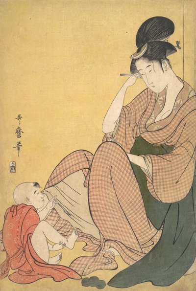 Kobieta z Dzieciątkiem, ca. 1794-95. autorstwa Kitagawa Utamaro