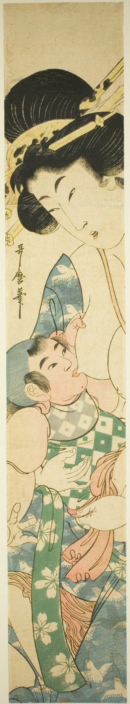 Matka karmiąca dziecko autorstwa Kitagawa Utamaro II