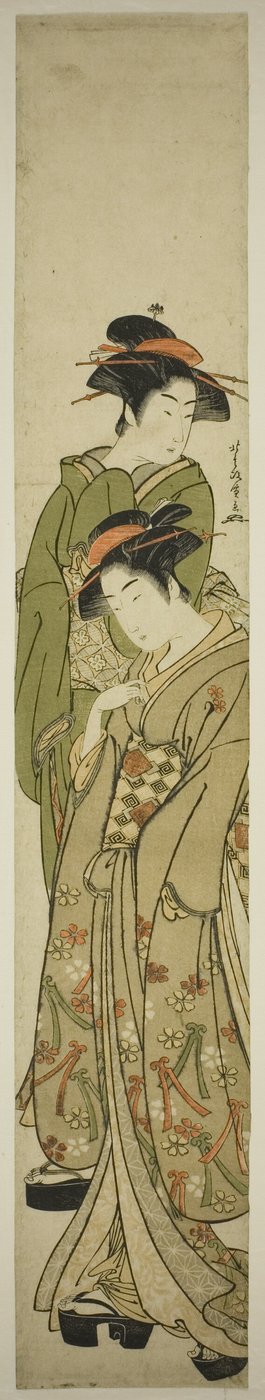 Dwie kobiety na spacer autorstwa Kitao Masanobu