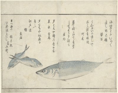 Trzy ryby autorstwa Kitao Masayoshi