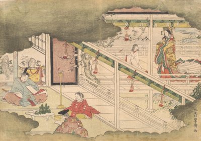 Incydent z Opowieści Ise Ise Monogatari, ca. 1790. autorstwa Kitao Shigemasa