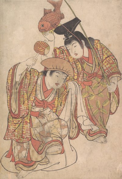 Boys Maquerading as Daikoku and Ebisu, ca. 1780. autorstwa Kitao Shigemasa