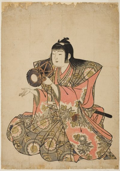The Hand-Drum Player, z serii pięciu muzyków bez tytułu autorstwa Kitao Shigemasa