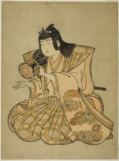 The Hand-Drum Player, z serii pięciu muzyków bez tytułu autorstwa Kitao Shigemasa