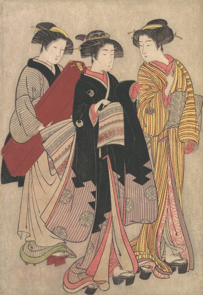 Spacerujące dwie gejsze, 1739-1820. autorstwa Kitao Shigemasa