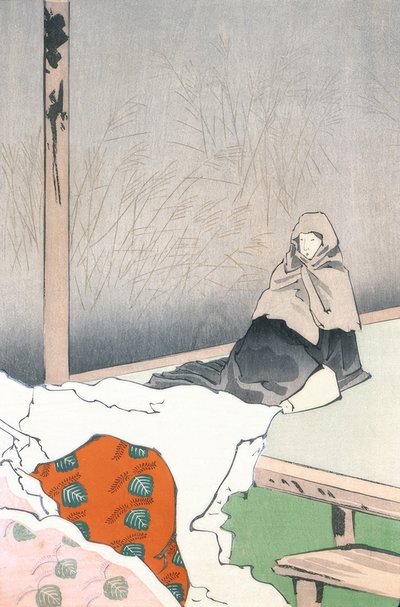 Tancerka Hotoke Gozen w Gioji autorstwa Kiyochika Kobayashi