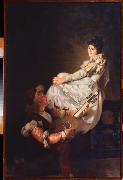 Pieśń miłosna (Pieśń miłosna) - obraz Klavdiego Stepanovicha Stepanowa (1854-1910), olej na płótnie autorstwa Klavdi Petrovich Stepanov