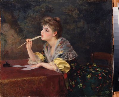 Litera (litera) - obraz Klavdiego Pietrowicza Stiepanowa (1854-1910), olej na płótnie autorstwa Klavdi Petrovich Stepanov