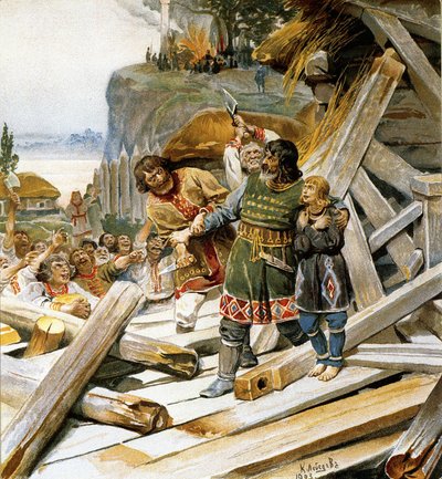 Saint Theodore the Varangian (Święty Teodor z Kijowskich Jaskiń lub Teodor z Kijowa autorstwa Klavdiy Vasilievich Lebedev