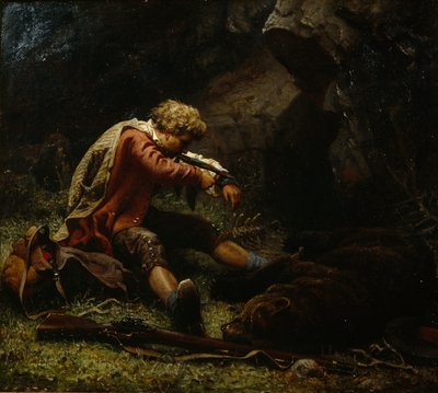 Ranny łowca niedźwiedzi autorstwa Knud Bergslien