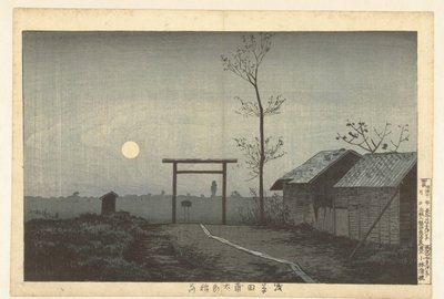Świątynia Taro Inari na polach ryżowych w Asakusa Asakusa tanbo Taro Inari (tytuł na obiekcie) autorstwa Kobayashi Kiyochika