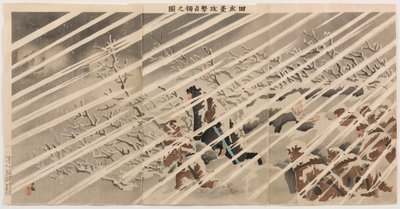 Atak i okupacja Tianzhuangtai autorstwa Kobayashi Kiyochika