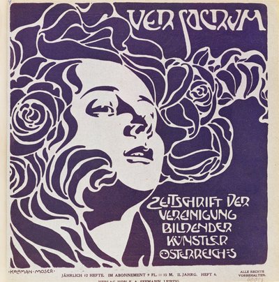 Okładka 4. numeru Ver Sacrum z 1899 roku, czasopisma artystów secesyjnych ... autorstwa Koloman Moser