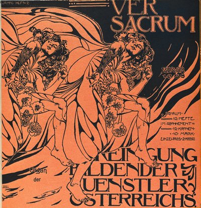 Okładka wydania Ver Sacrum z lutego 1898 roku, magazynu secesyjnego ruchu Sezession ... autorstwa Koloman Moser