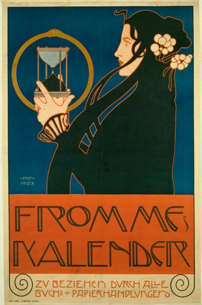 Moser, Koloman (1868-1918) Frommes Kalender (Calendrier des femmes) Litografia kolorowa 1903 Nowy Jork. Muzeum Sztuki Nowoczesnej (MOMA) autorstwa Koloman Moser