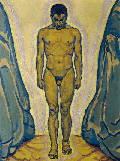 Stojący akt męski między skałami, ok. 1930 r. 1915. autorstwa Koloman Moser