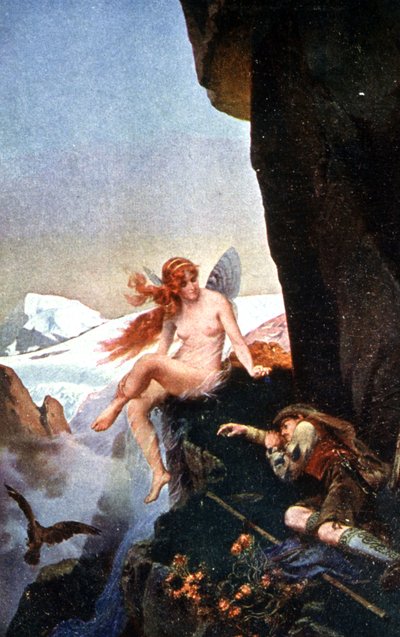 Wróżka w Alpach Szwajcarskich, ok. 1910 (ilustracja) autorstwa Konrad Dielitz